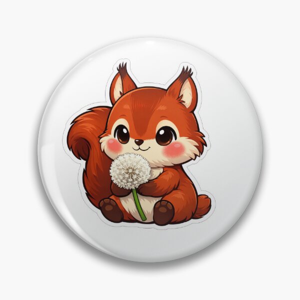 Item preview, Cute Red Squirrel Holding A Dandelion designed and sold by Owcomm.