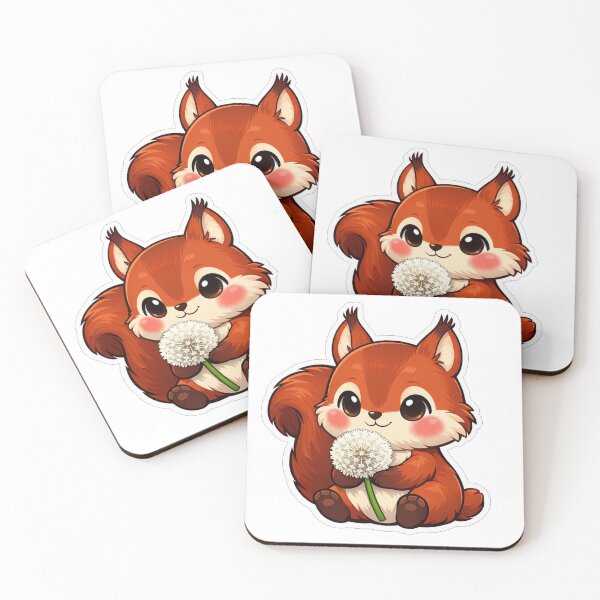 Item preview, Cute Red Squirrel Holding A Dandelion designed and sold by Owcomm.