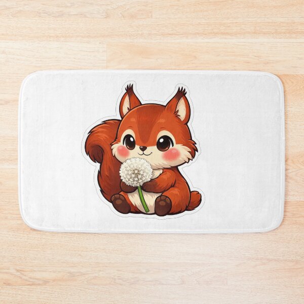 Item preview, Cute Red Squirrel Holding A Dandelion designed and sold by Owcomm.
