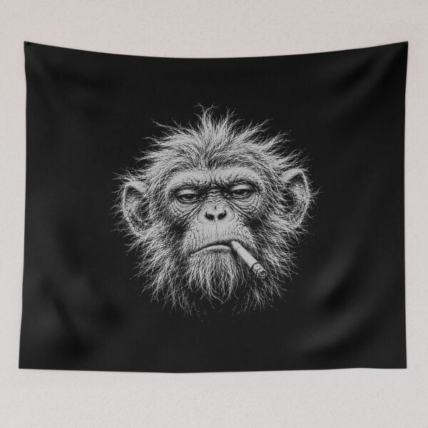 Item preview, Scruffy Monkey Smoking Cigarette designed and sold by gunaone-design.