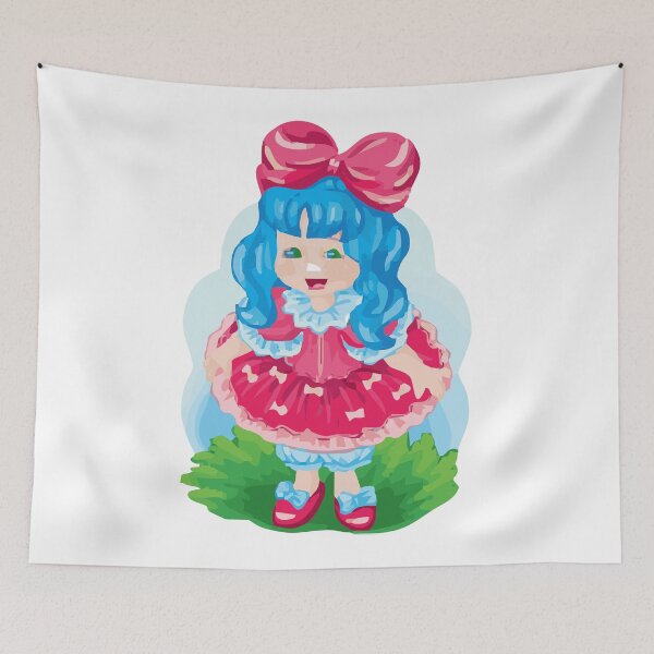 Item preview, Cute Doll with Blue Hair Vintage Cartoon Girl Art designed and sold by MADBULL7.