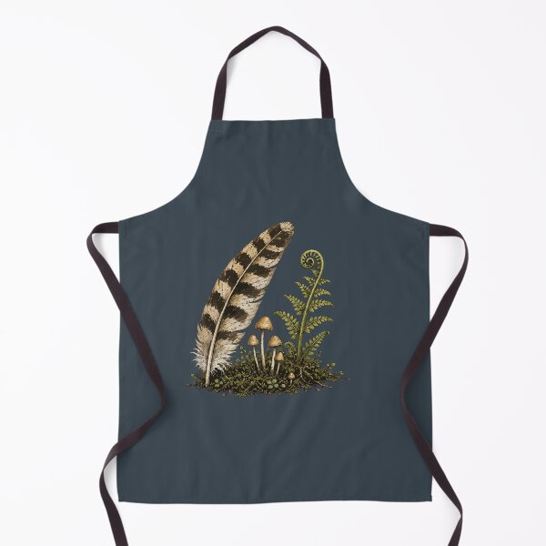 Item preview, Woodland Feather with Fern and Mushrooms Nature Illustration designed and sold by SimplePoDesign.