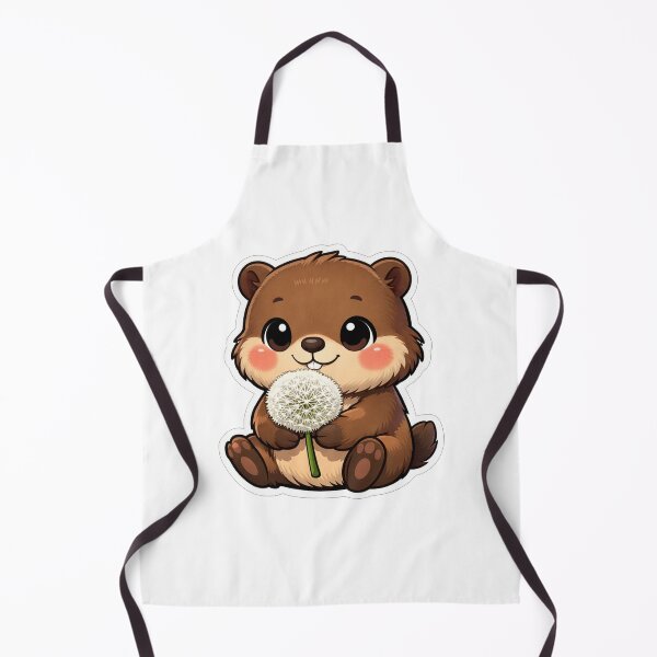 Item preview, Cute Beaver Holding A White Dandelion Flower designed and sold by Owcomm.
