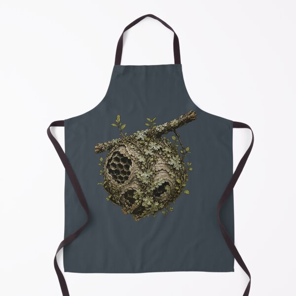 Item preview, Abandoned Wasp Nest Covered in Lichen Nature Illustration designed and sold by SimplePoDesign.