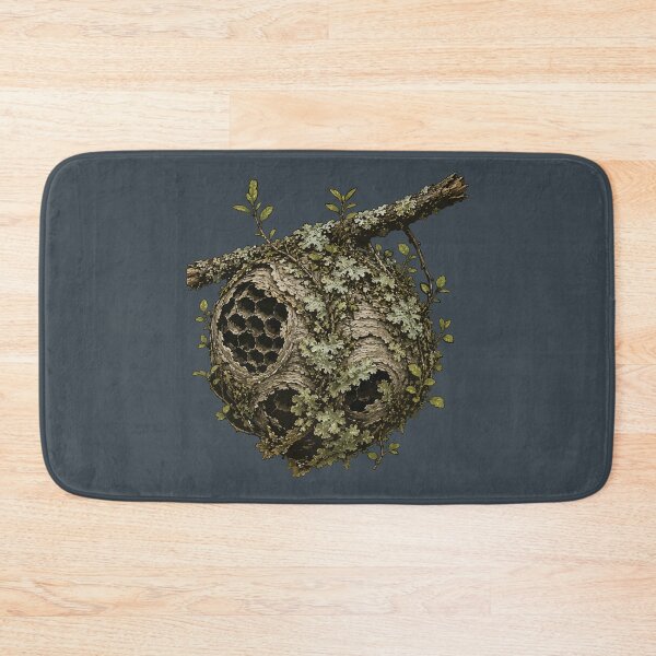 Item preview, Abandoned Wasp Nest Covered in Lichen Nature Illustration designed and sold by SimplePoDesign.