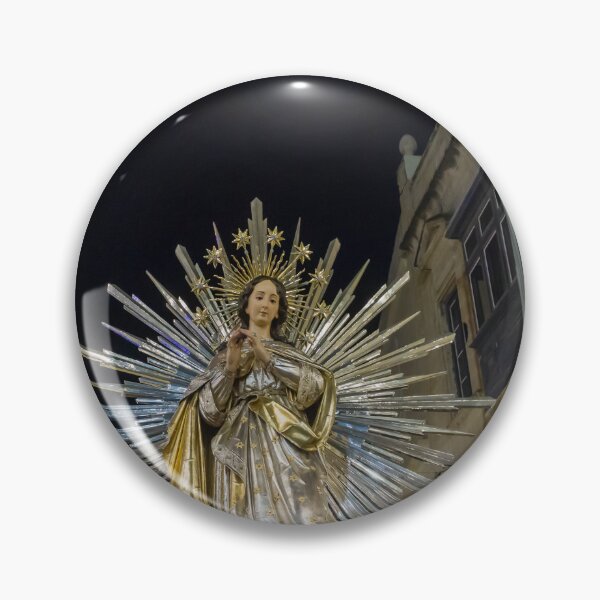 Item preview,  Illuminated Virgin Mary Statue With Radiant Halo in Night Religious Procession Through City Street designed and sold by Nmallia.