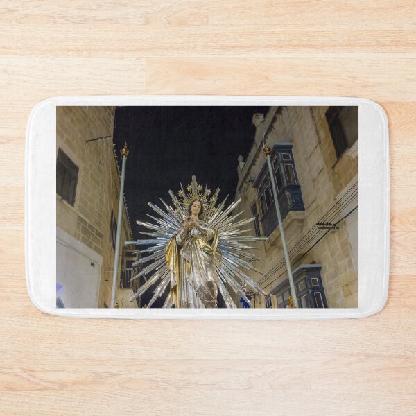 Item preview,  Illuminated Virgin Mary Statue With Radiant Halo in Night Religious Procession Through City Street designed and sold by Nmallia.