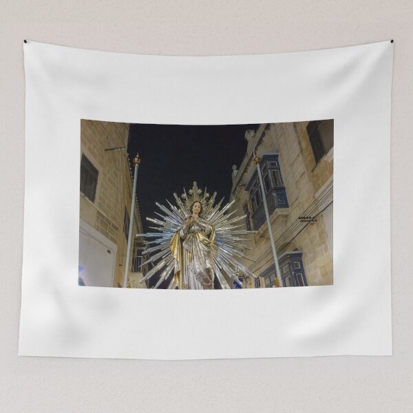 Item preview,  Illuminated Virgin Mary Statue With Radiant Halo in Night Religious Procession Through City Street designed and sold by Nmallia.