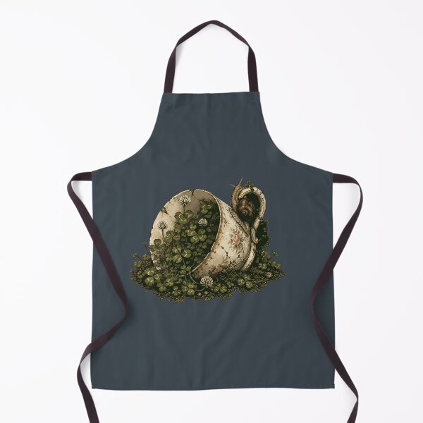 Item preview, Snail on Broken Teacup with Clover Nature Illustration designed and sold by SimplePoDesign.
