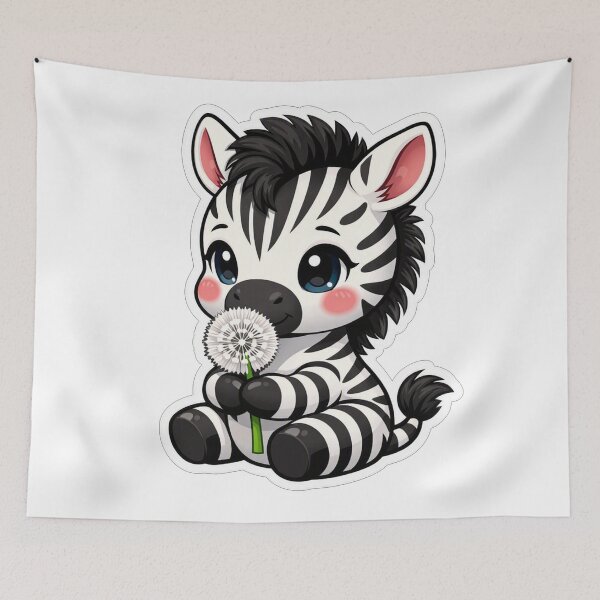 Item preview, Cute Baby Zebra Holding A Dandelion designed and sold by Owcomm.