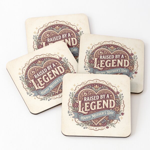 Item preview, Raised By a Legend – Vintage Mother’s Day Floral Badge Design designed and sold by DmaarGroup.