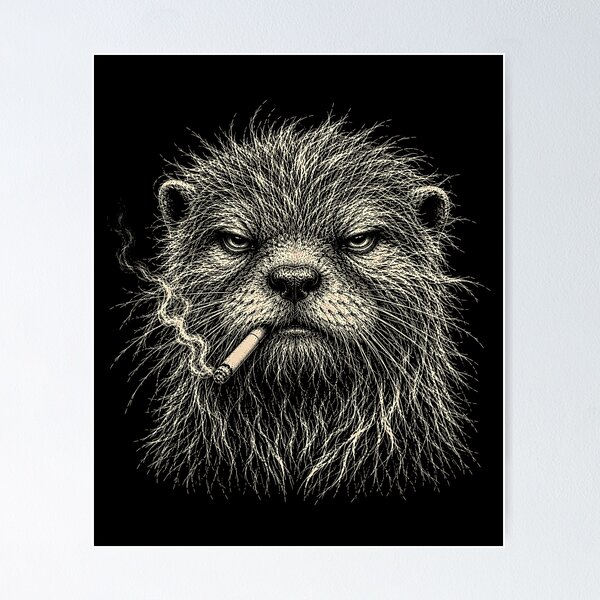 Item preview, Scruffy Otter Smoking Cigarette designed and sold by gunaone-design.