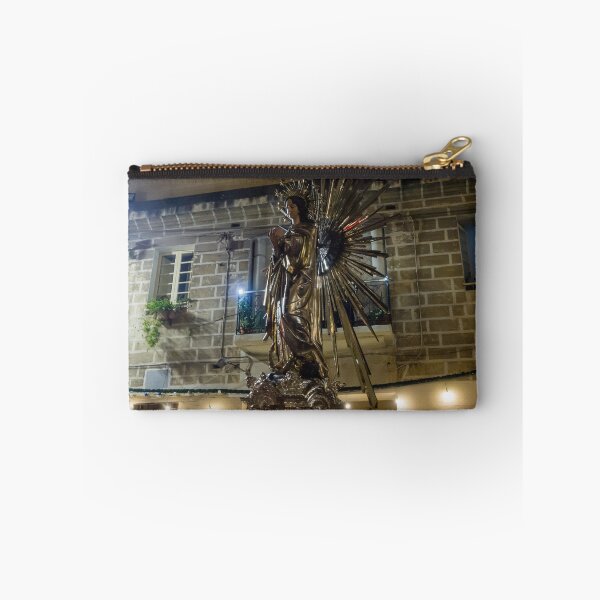 Item preview, Illuminated Virgin Mary Statue With Radiant Halo in Night Religious Procession Through City Street designed and sold by Nmallia.