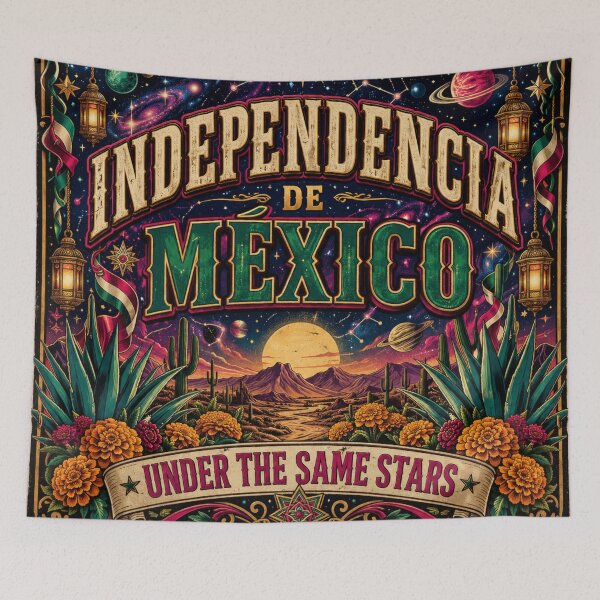 Item preview, Independencia De México Under The Same Stars Vintage Mexican Independence Day Art designed and sold by irfanshikh.
