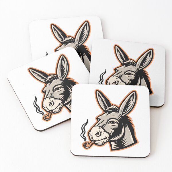 Item preview, Sticker - Decal - Pipe‑Smoking Donkey designed and sold by ForeverPrintsOK.