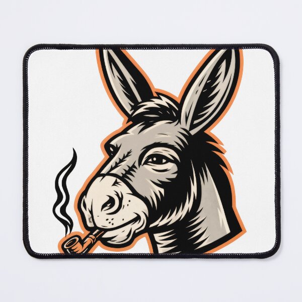 Item preview, Sticker - Decal - Pipe‑Smoking Donkey designed and sold by ForeverPrintsOK.
