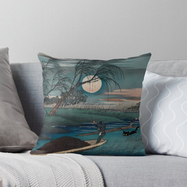 Item preview, Funny Cat in Japanese Woodblock Print Parody - Seba by Hiroshige designed and sold by PurrfectHome.