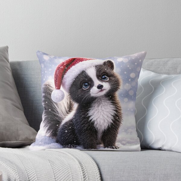 Item preview, Festive Skunk with Santa Hat Cute Christmas Holiday  designed and sold by Stephanie Laird.
