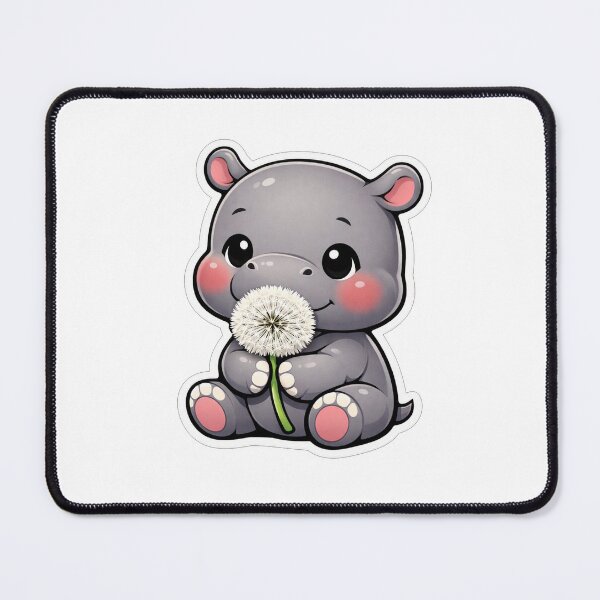 Item preview, Cute Baby Hippo Holding A Dandelion designed and sold by Owcomm.