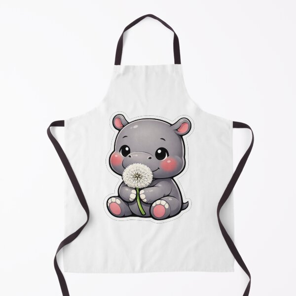 Item preview, Cute Baby Hippo Holding A Dandelion designed and sold by Owcomm.