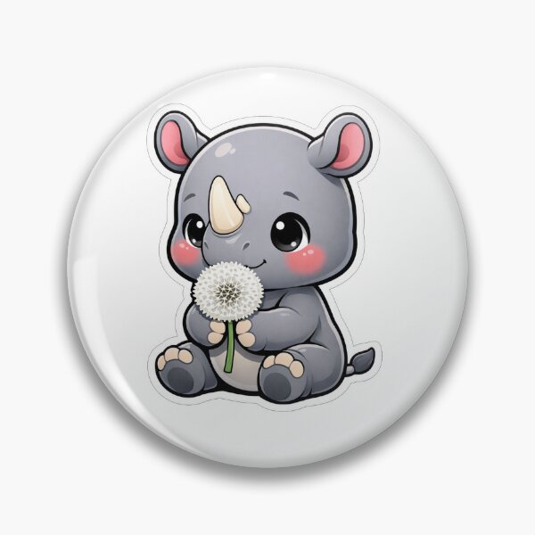 Item preview, Cute Baby Rhino Holding White Dandelion designed and sold by Owcomm.
