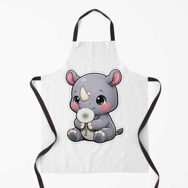 Item preview, Cute Baby Rhino Holding White Dandelion designed and sold by Owcomm.