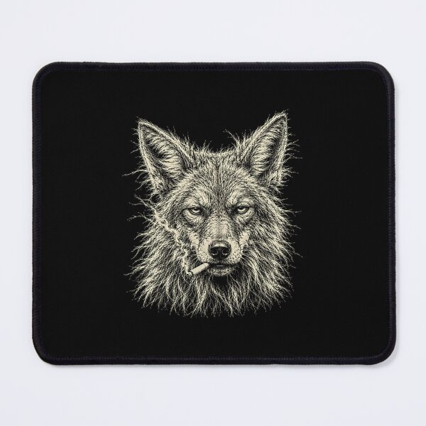 Item preview, Scruffy Wolf Smoking Cigarette Funny Art designed and sold by gunaone-design.