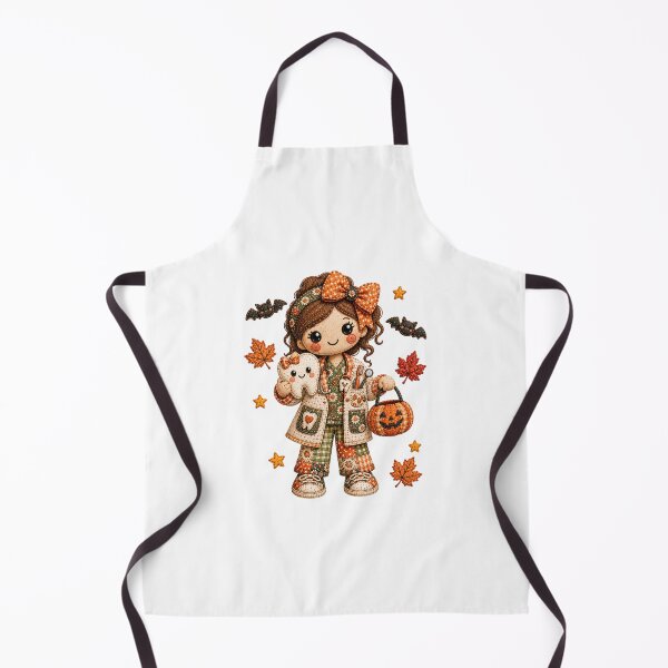 Item preview, Cute Autumn Dentist Hygienist Patchwork Halloween Illustration designed and sold by DecoVibe.