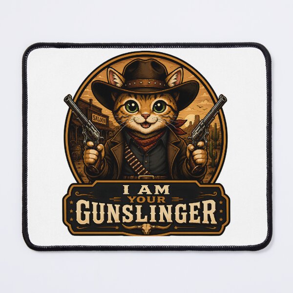 Item preview, Cute Cat Gunslinger designed and sold by ZiemSynd.