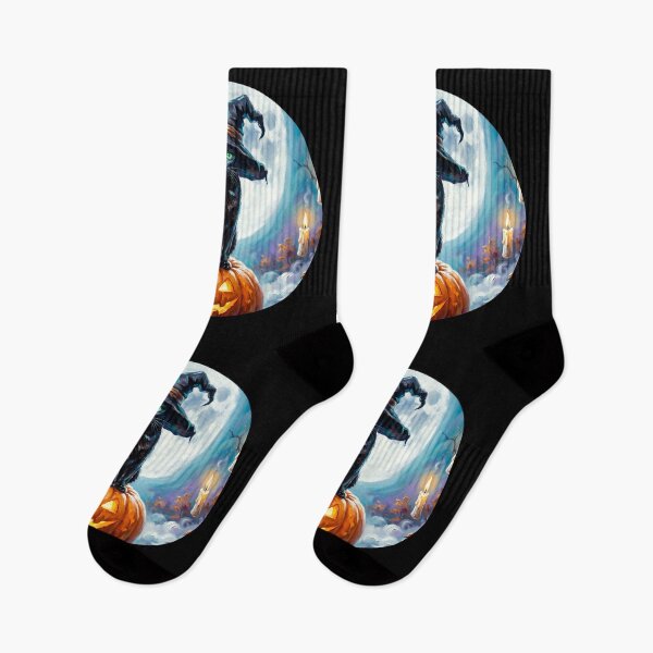Item preview, Black Cat Witch on Jack O Lantern Under Full Moon, Spooky Halloween Magic, Enchanted Autumn Fantasy designed and sold by cr6zym1nd.