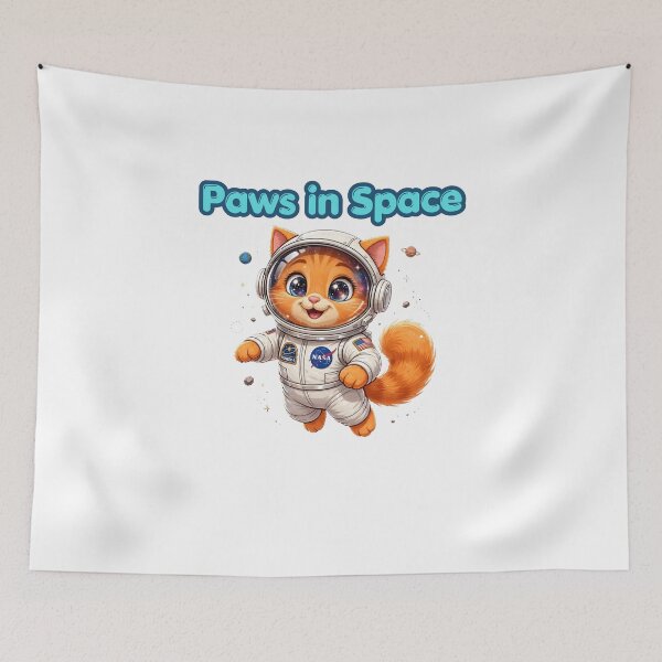 Item preview, Cute Astronaut Kitten in Space designed and sold by Penguin Mood .