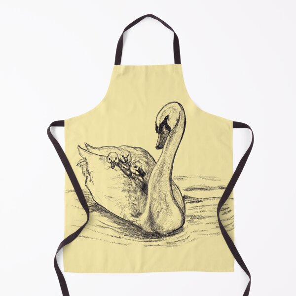 Item preview, Mother Swan with 3 Cygnets – Gentle Nature Drawing designed and sold by Dina's Fine Arts.