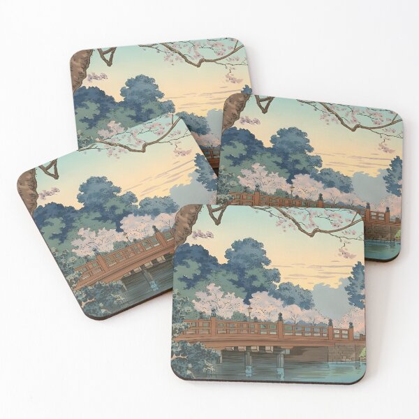 Item preview, Ukiyo-e Black Cat Swimming by Sakura Bridge designed and sold by PurrfectHome.