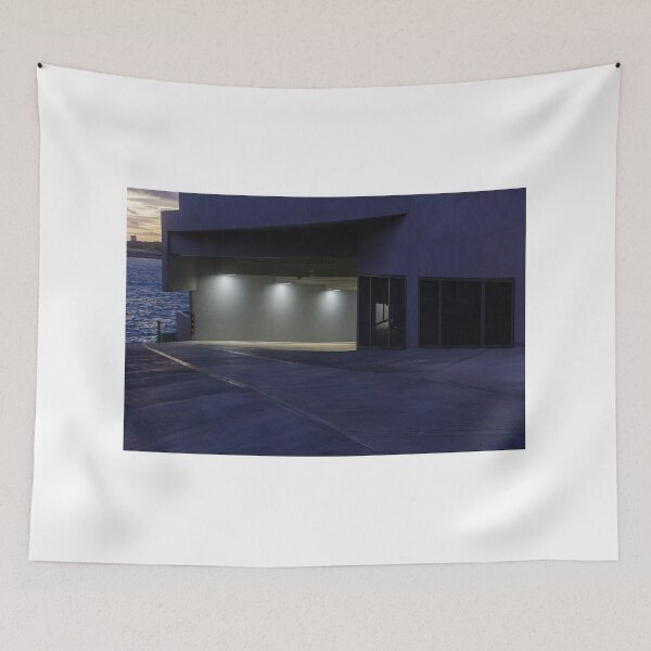 Item preview, Empty Waterfront Parking Garage Ramp at Dusk With Concrete Architecture and Moody Lighting designed and sold by Nmallia.