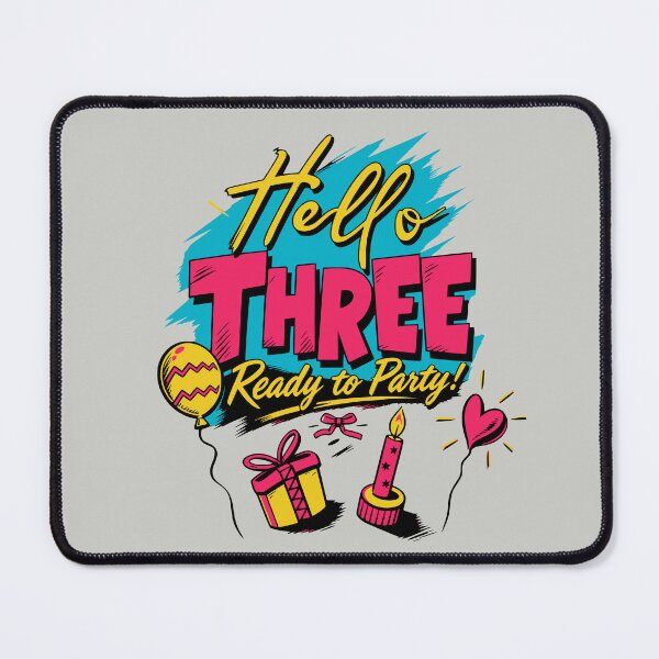 Item preview, Hello Three Ready to Party Color Splash Birthday Sticker designed and sold by illeN-Art-World.