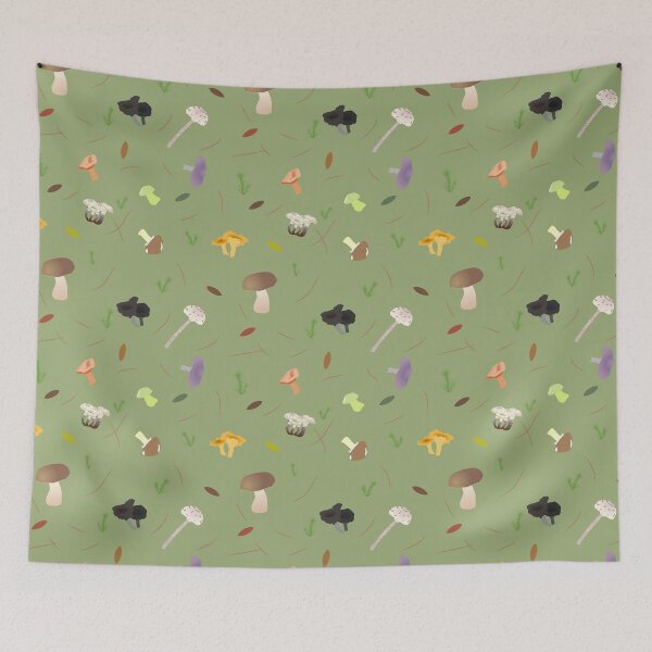 Item preview, Mushrooms pattern designed and sold by RedPoppyStudio.