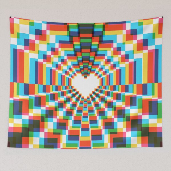 Item preview, Pixel Heart Kaleidoscope - soft CMYK designed and sold by animinimal.