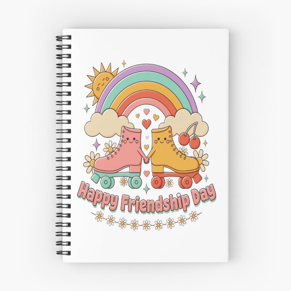 Item preview, Happy Friendship Day Retro Kawaii Best Friends Forever Cute Roller Skates designed and sold by InspiredCreatives.
