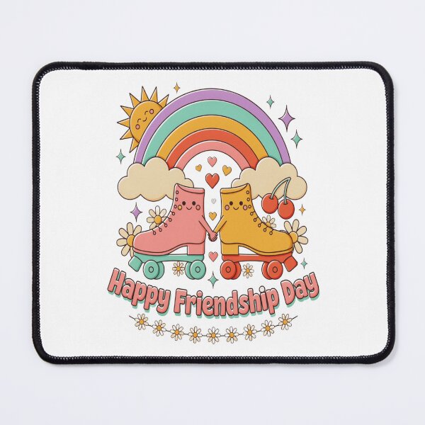 Item preview, Happy Friendship Day Retro Kawaii Best Friends Forever Cute Roller Skates designed and sold by InspiredCreatives.