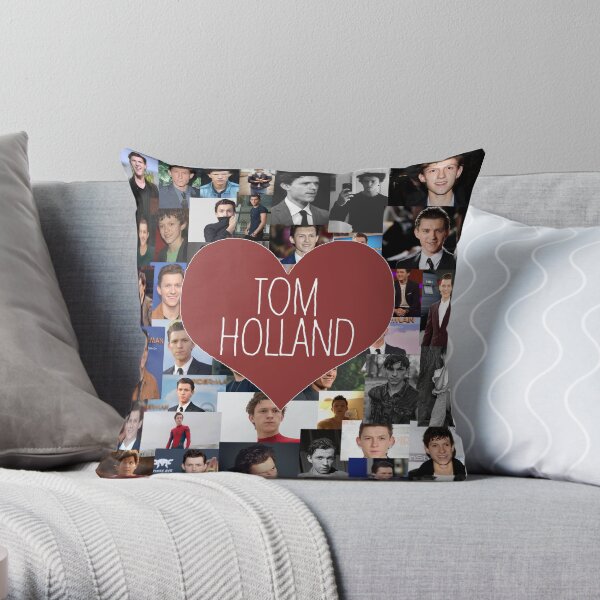 I love Tom Holland collage Throw Pillow
