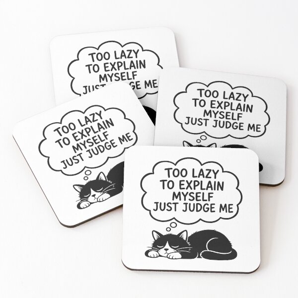 Item preview, too lazy judge me - Funny Lazy Cat designed and sold by gunaone-design.