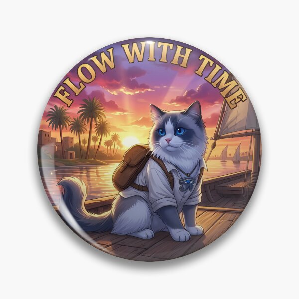 Item preview, Nile River Felucca Sunset Ragdoll Print: Flow with Time designed and sold by MossyAndPearl.