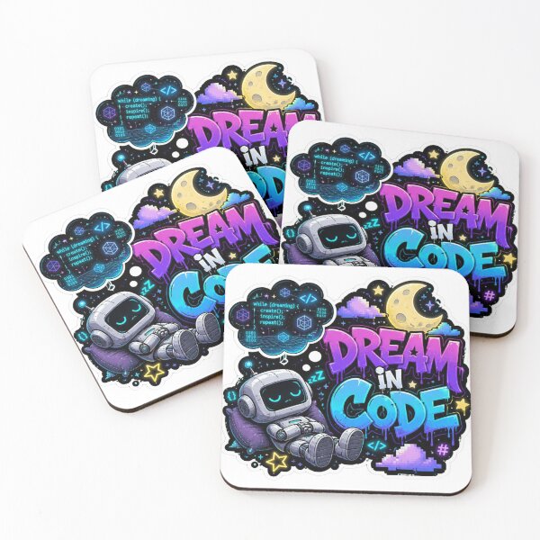 Item preview, DREAM IN CODE Graffiti Sticker PNG | Futuristic Robot Programmer Art | Cyber AI Coding Aesthetic | Tech Laptop Vinyl Decal | Developer Gift designed and sold by Stylestickers55.