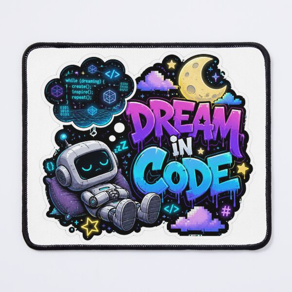 Item preview, DREAM IN CODE Graffiti Sticker PNG | Futuristic Robot Programmer Art | Cyber AI Coding Aesthetic | Tech Laptop Vinyl Decal | Developer Gift designed and sold by Stylestickers55.