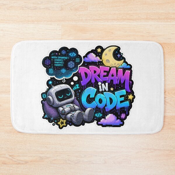 Item preview, DREAM IN CODE Graffiti Sticker PNG | Futuristic Robot Programmer Art | Cyber AI Coding Aesthetic | Tech Laptop Vinyl Decal | Developer Gift designed and sold by Stylestickers55.