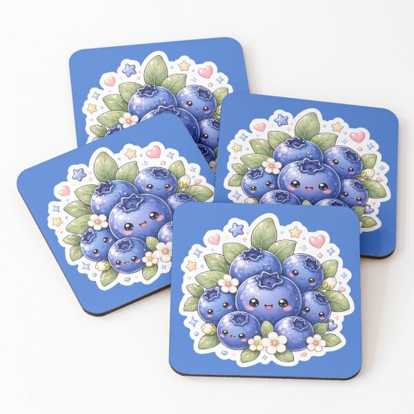 Item preview, Cute Kawaii Blueberry Sticker designed and sold by Christiana-Art.