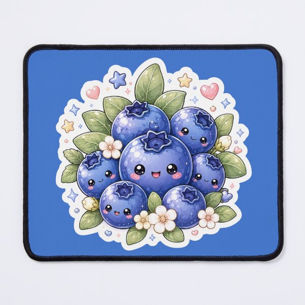 Item preview, Cute Kawaii Blueberry Sticker designed and sold by Christiana-Art.
