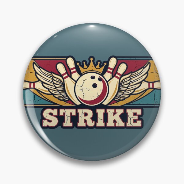Item preview, Bowling Strike Kingpin Wings Retro Emblem designed and sold by KiwiRider.