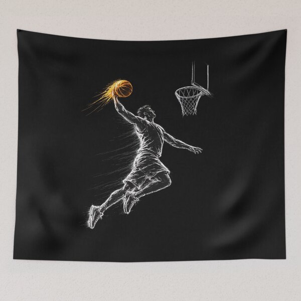 Item preview, Dynamic Basketball Dunk Sketch Graphic Design designed and sold by NucciCollective.