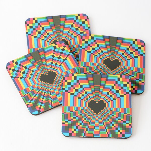 Item preview, Darkest Pixel Heart Kaleidoscope - soft CMYK designed and sold by animinimal.